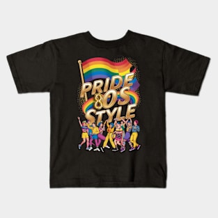 "Pride 80s Style - Retro Rainbow Revival Tee" Kids T-Shirt